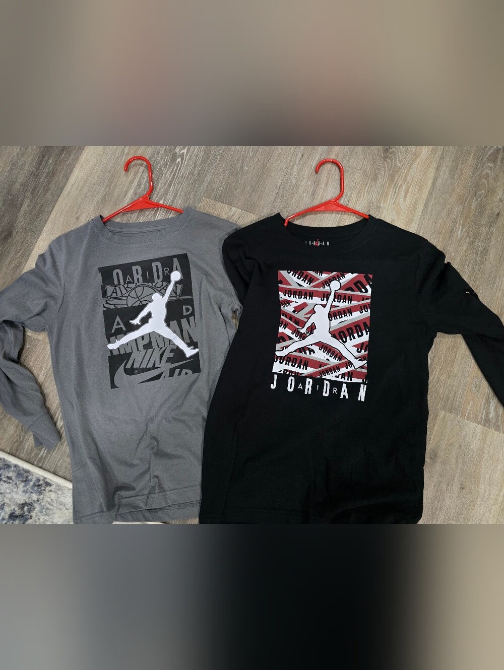 Nike Kids Long Sleeve Jordan Graphic Tees - Black & Gray